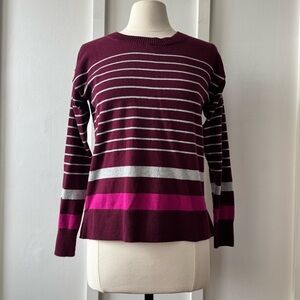Gap Burgundy Stripe‎ Cotton Sweater — Size M
